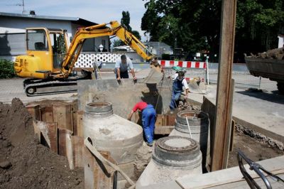 Kanalbau im Baugebiet Nachtwaid